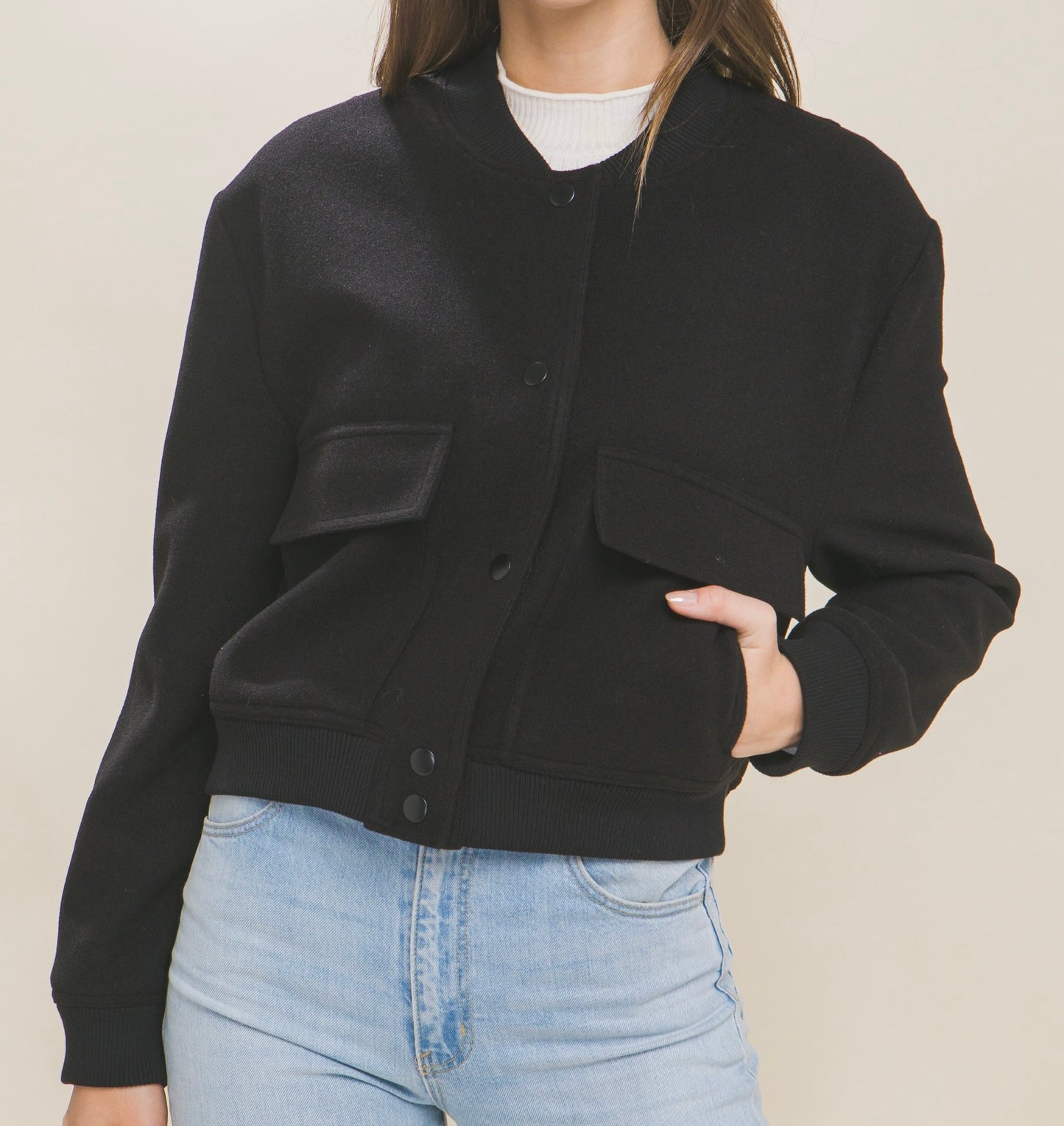 Laura Cropped Utility Jacket for Women with Front Pockets