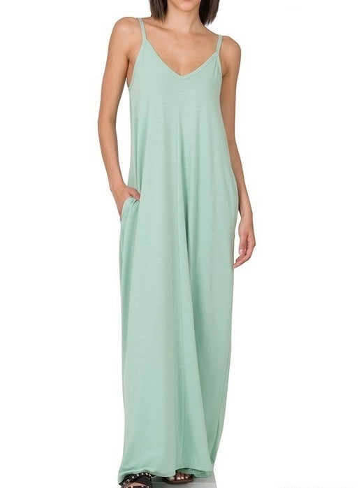 Rachel Strap Pocket maxi dress