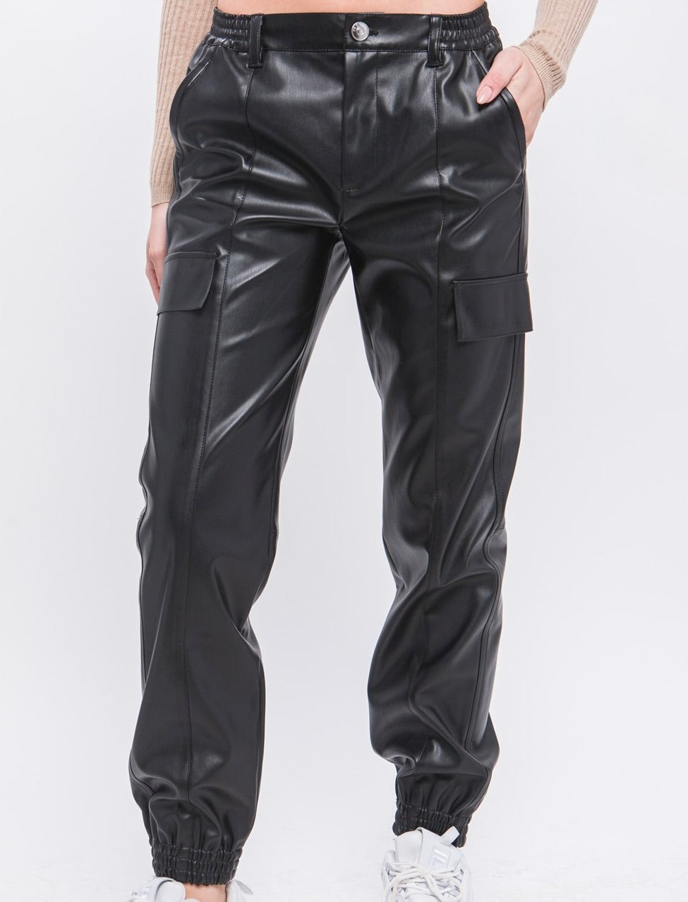 Cargo Faux Leather Joggers