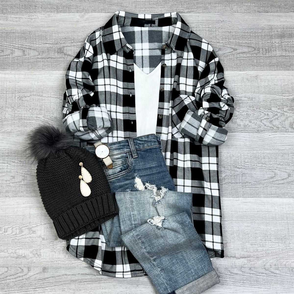 Regi Super soft comfy Plaid button up Oversized