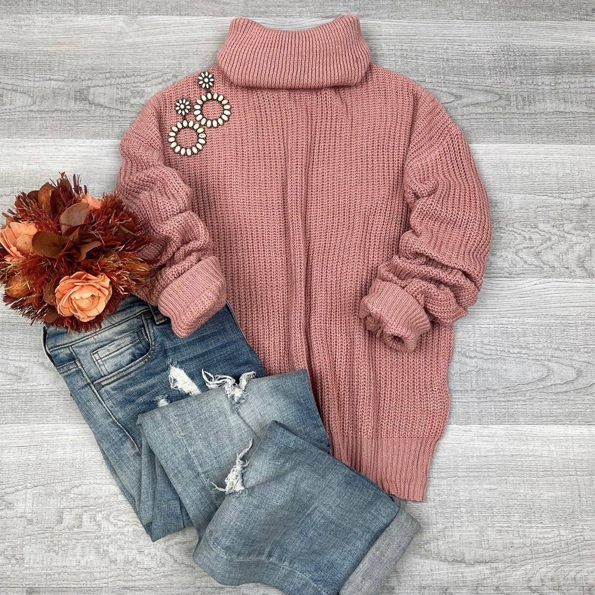 Turtle Neck Crop Sweater