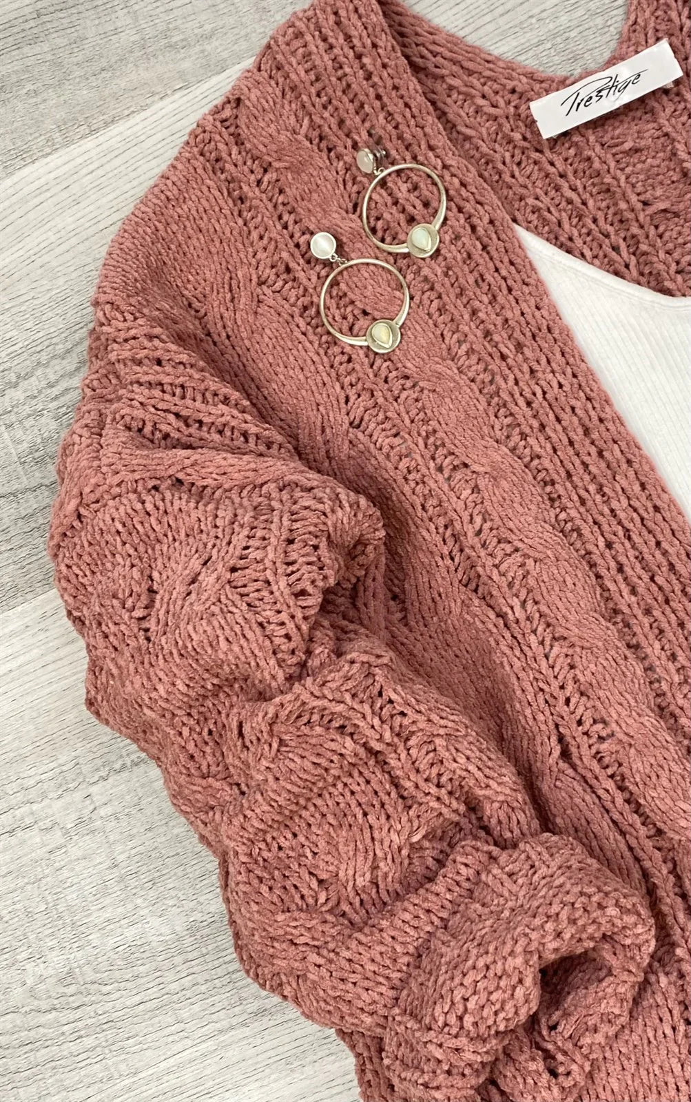 Super Soft Cable knit Cardigan-Mocha