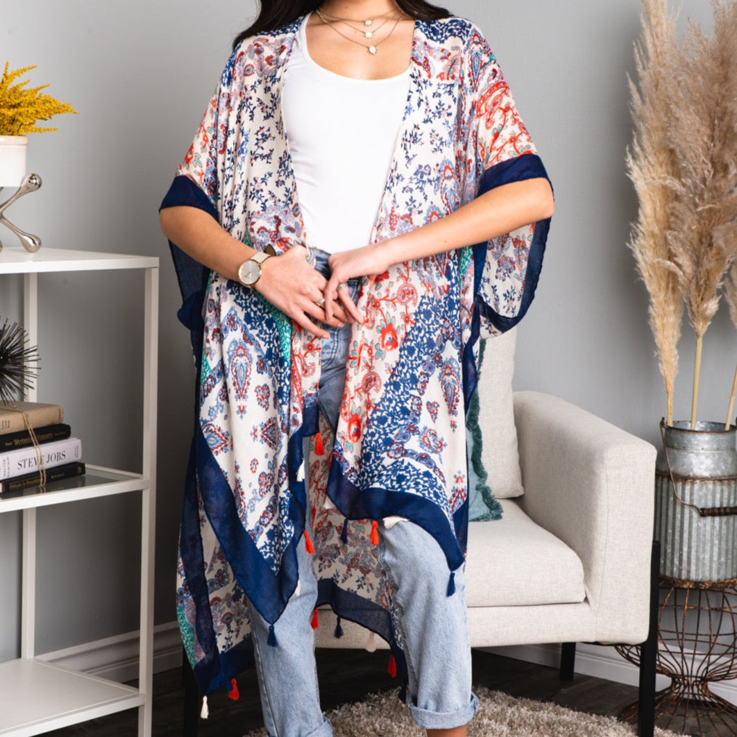 Alina Paisley Floral Patchwork Kimono