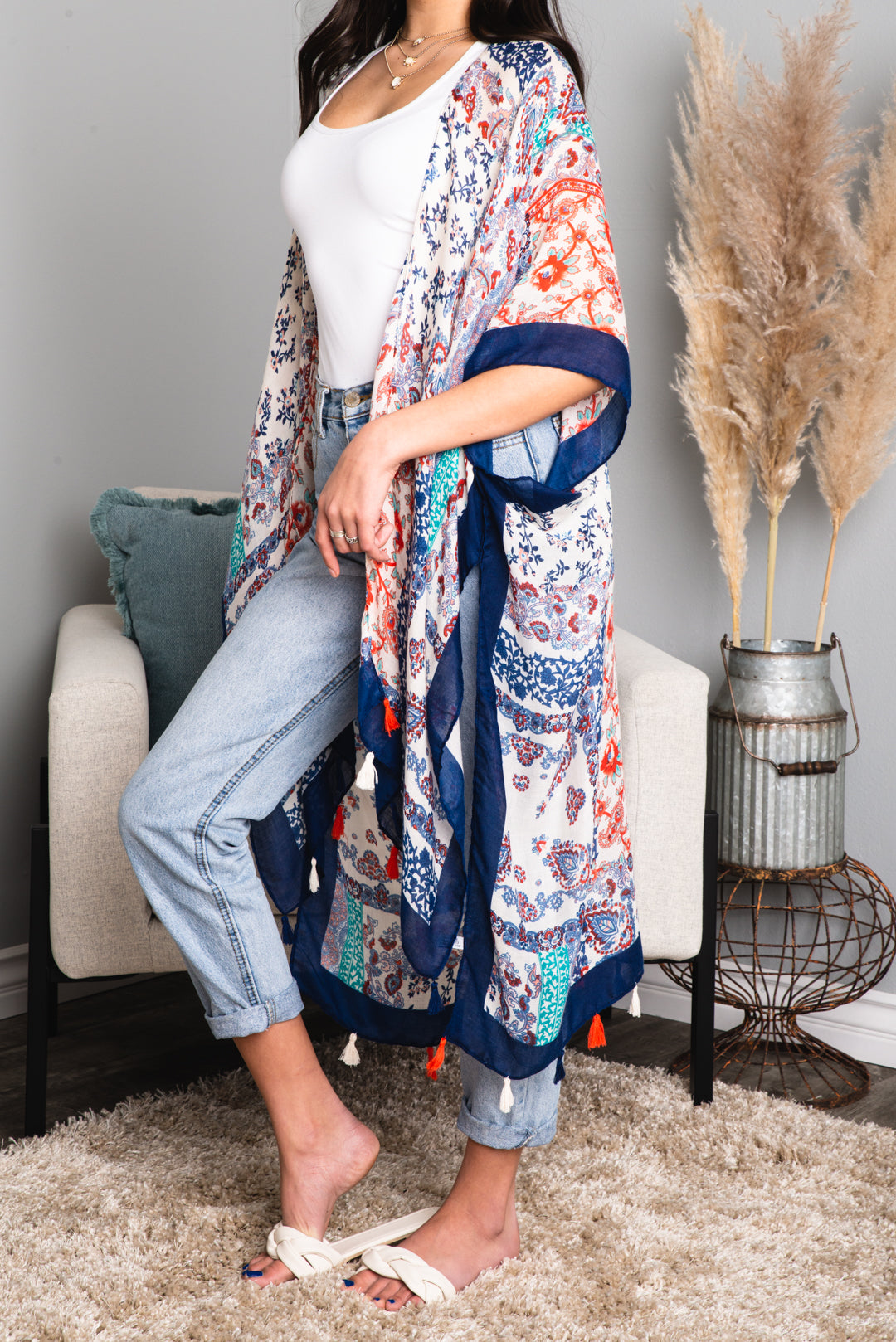 Alina Paisley Floral Patchwork Kimono