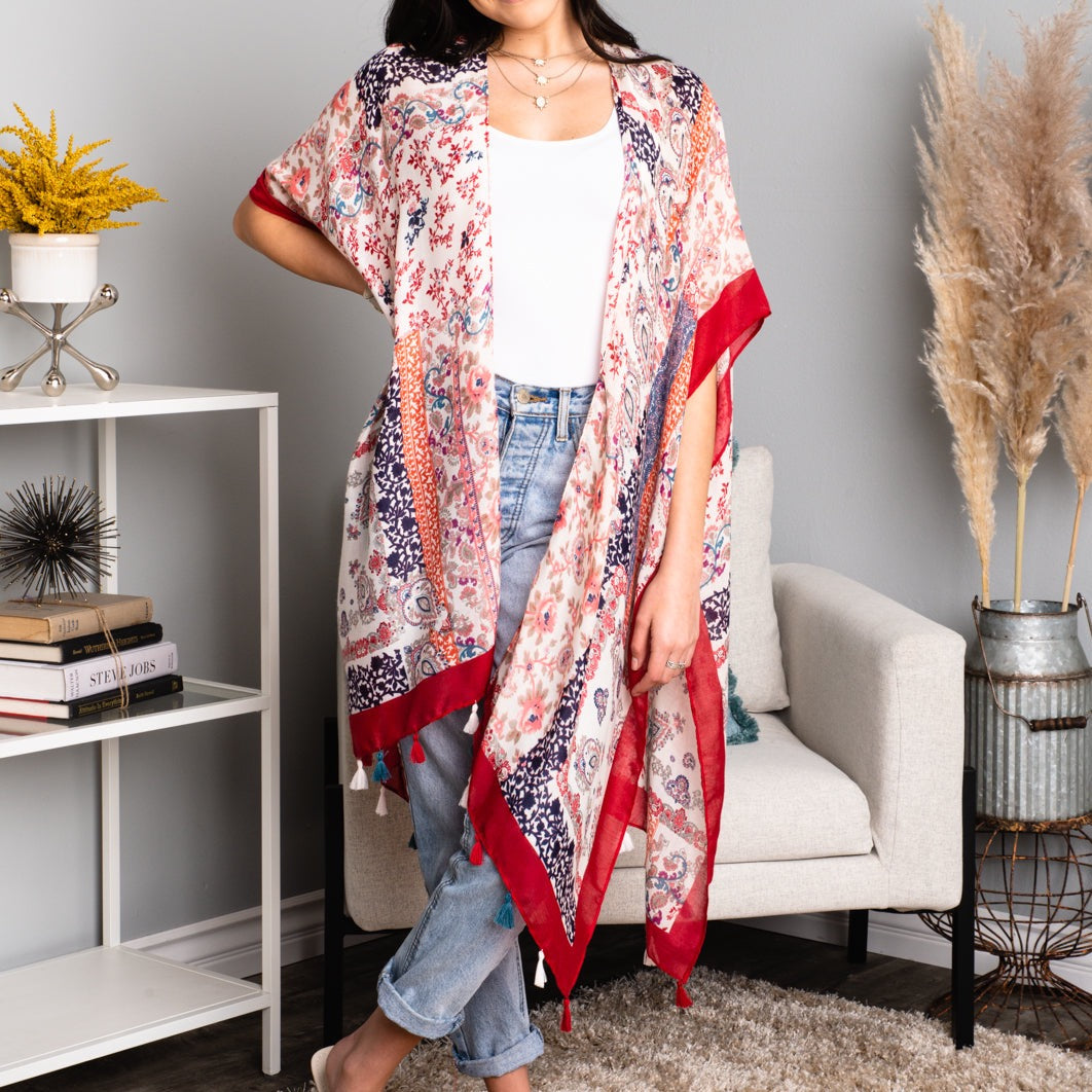 Alina Paisley Floral Patchwork Kimono