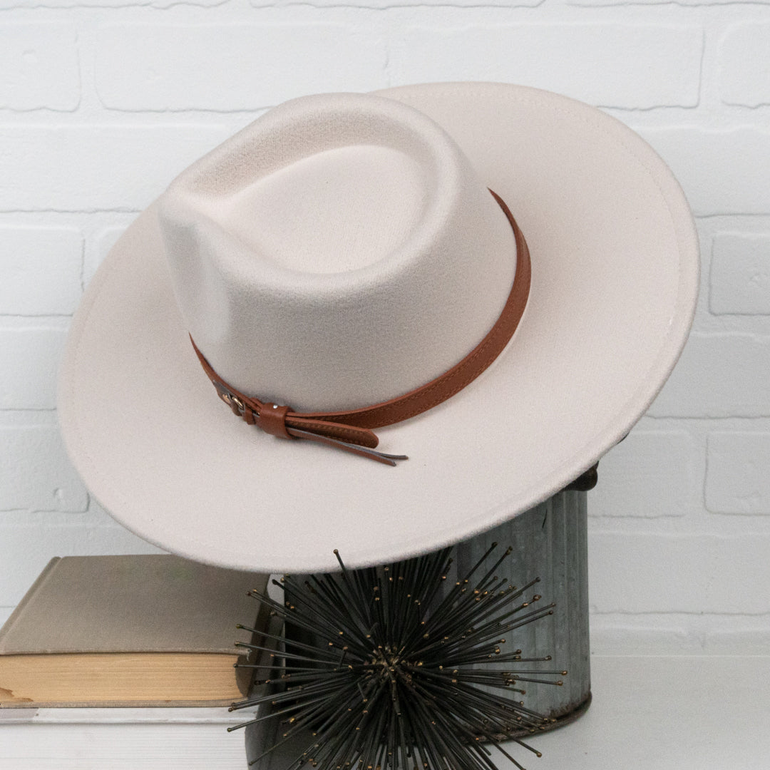 Jessie Flat Brim Buckle Hat