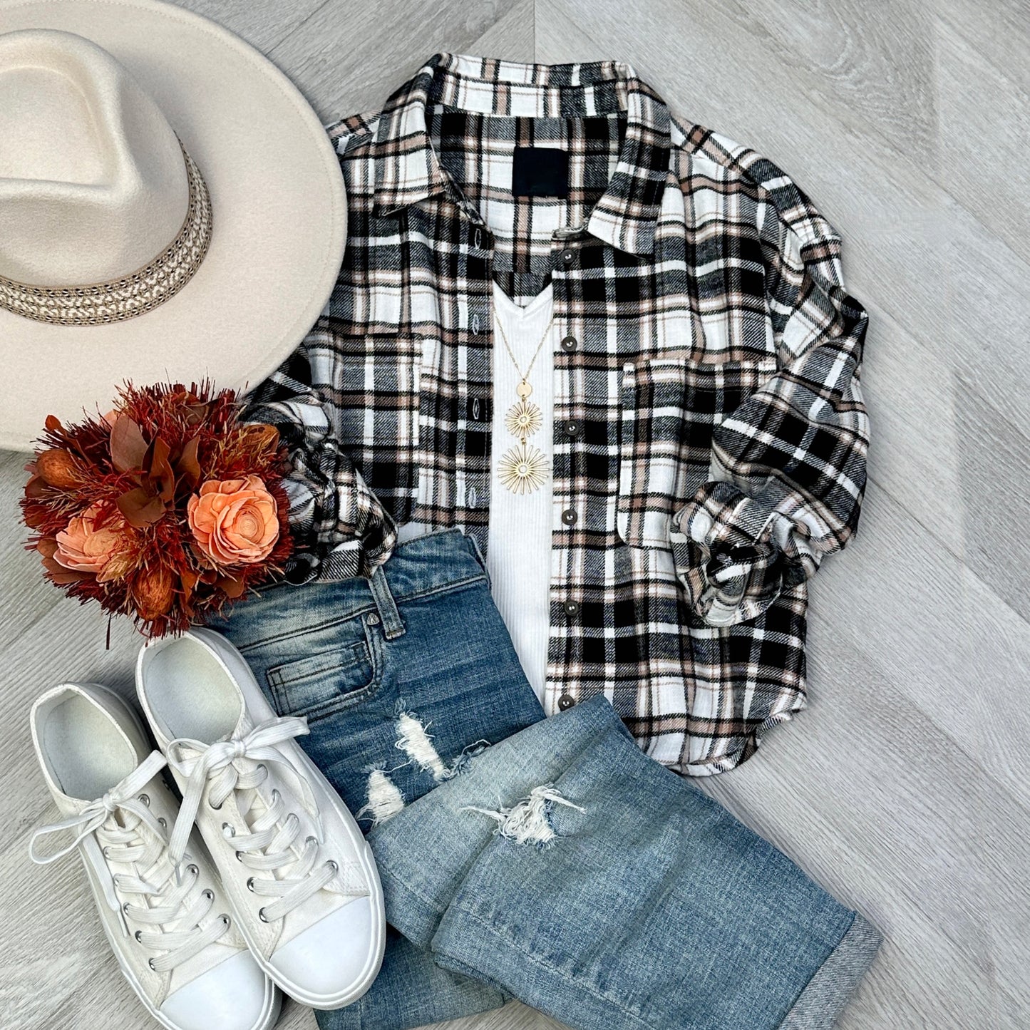 Luna Crop Top Flannel