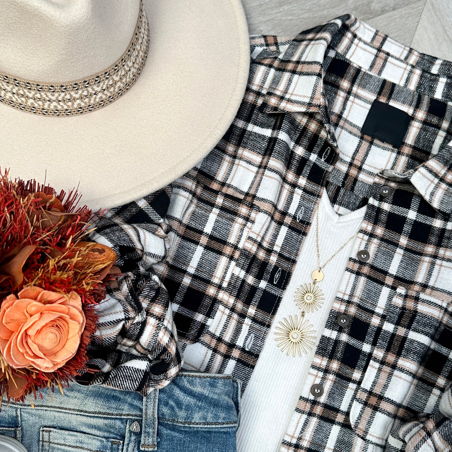 Luna Crop Top Flannel
