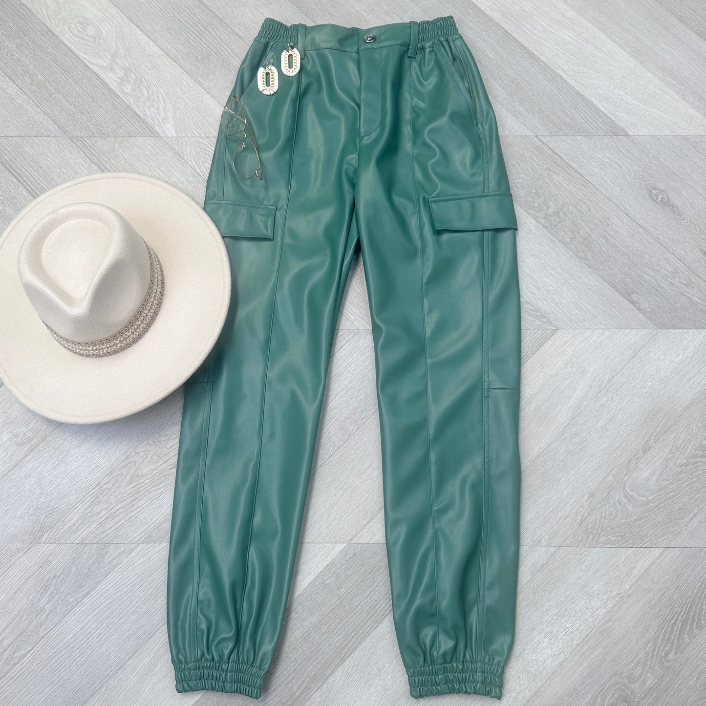 Cargo Faux Leather Joggers