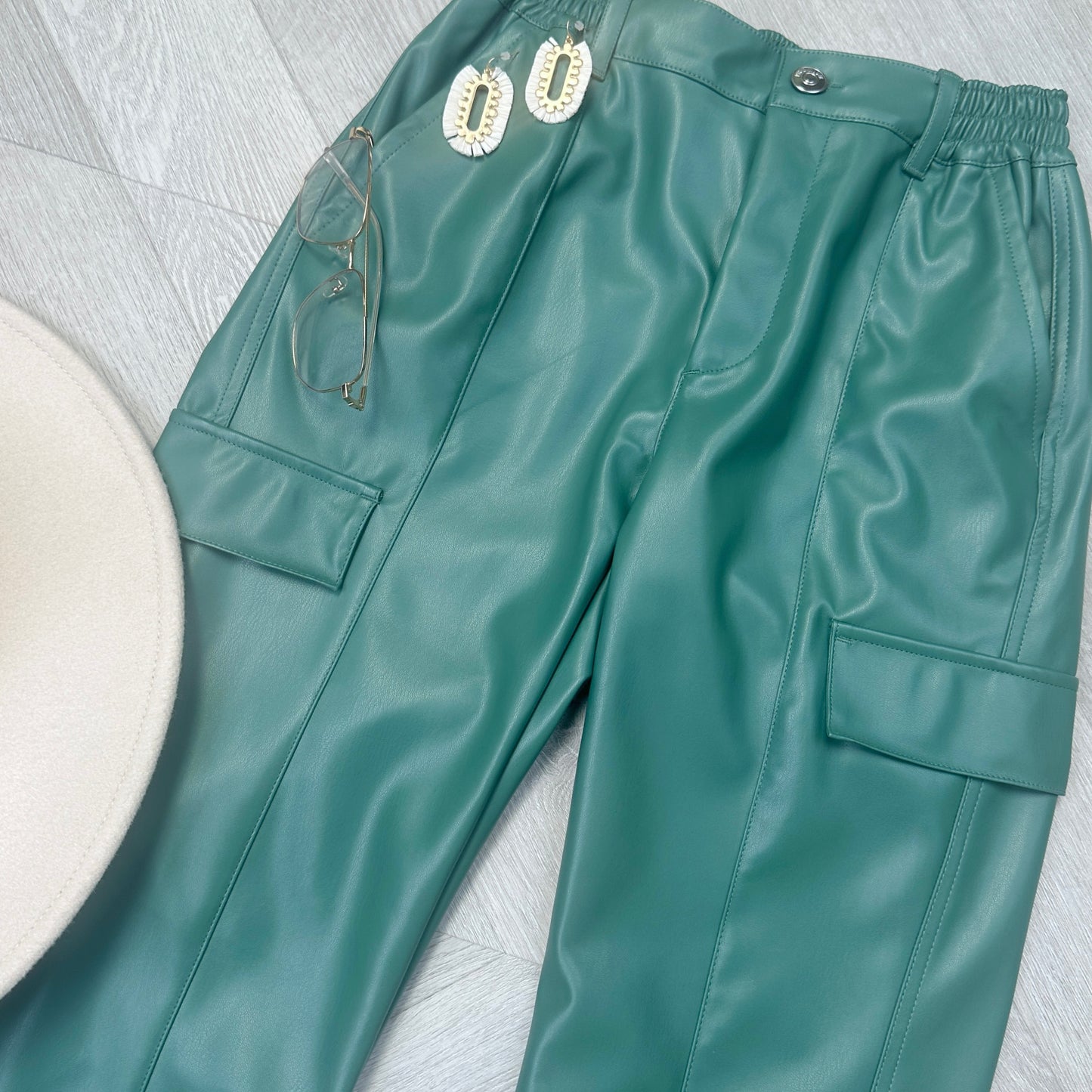Cargo Faux Leather Joggers