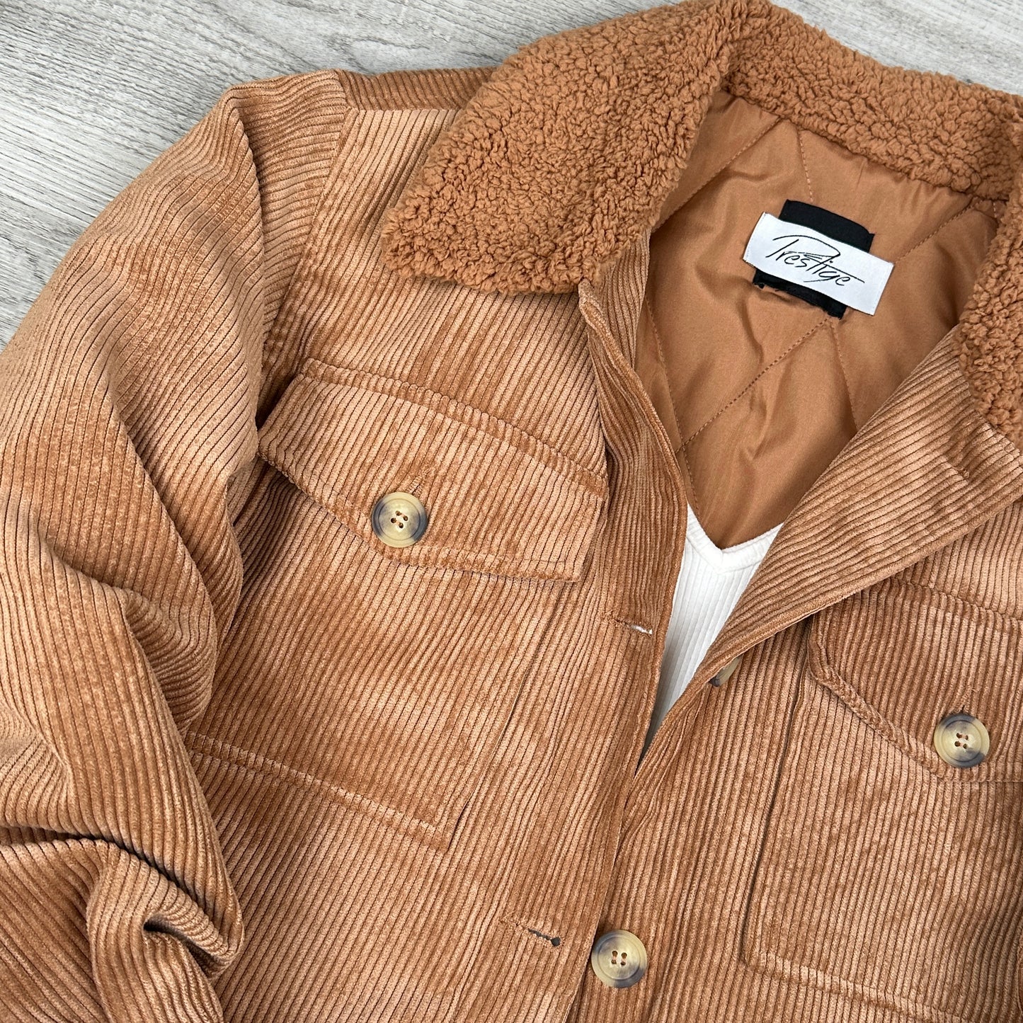 Aria oversized quilted lined corduroy jacket