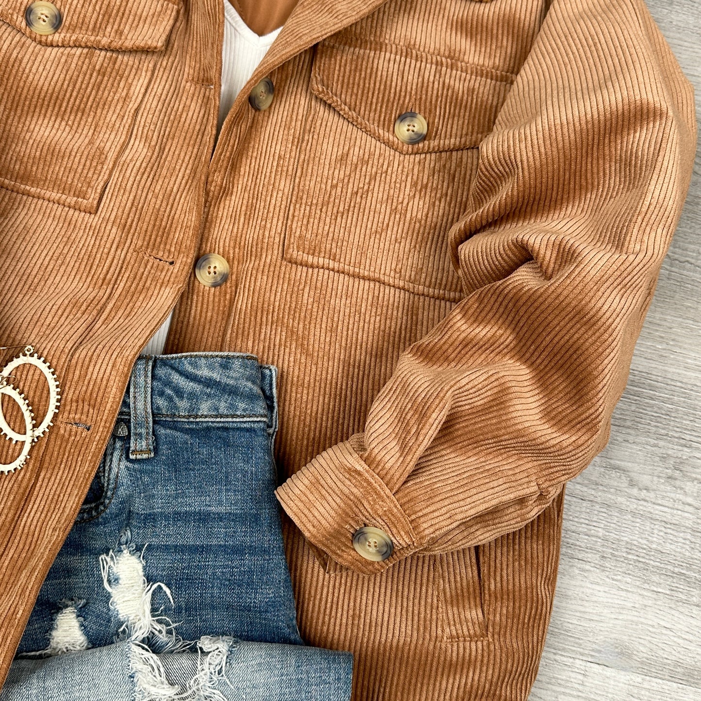 Aria oversized quilted lined corduroy jacket