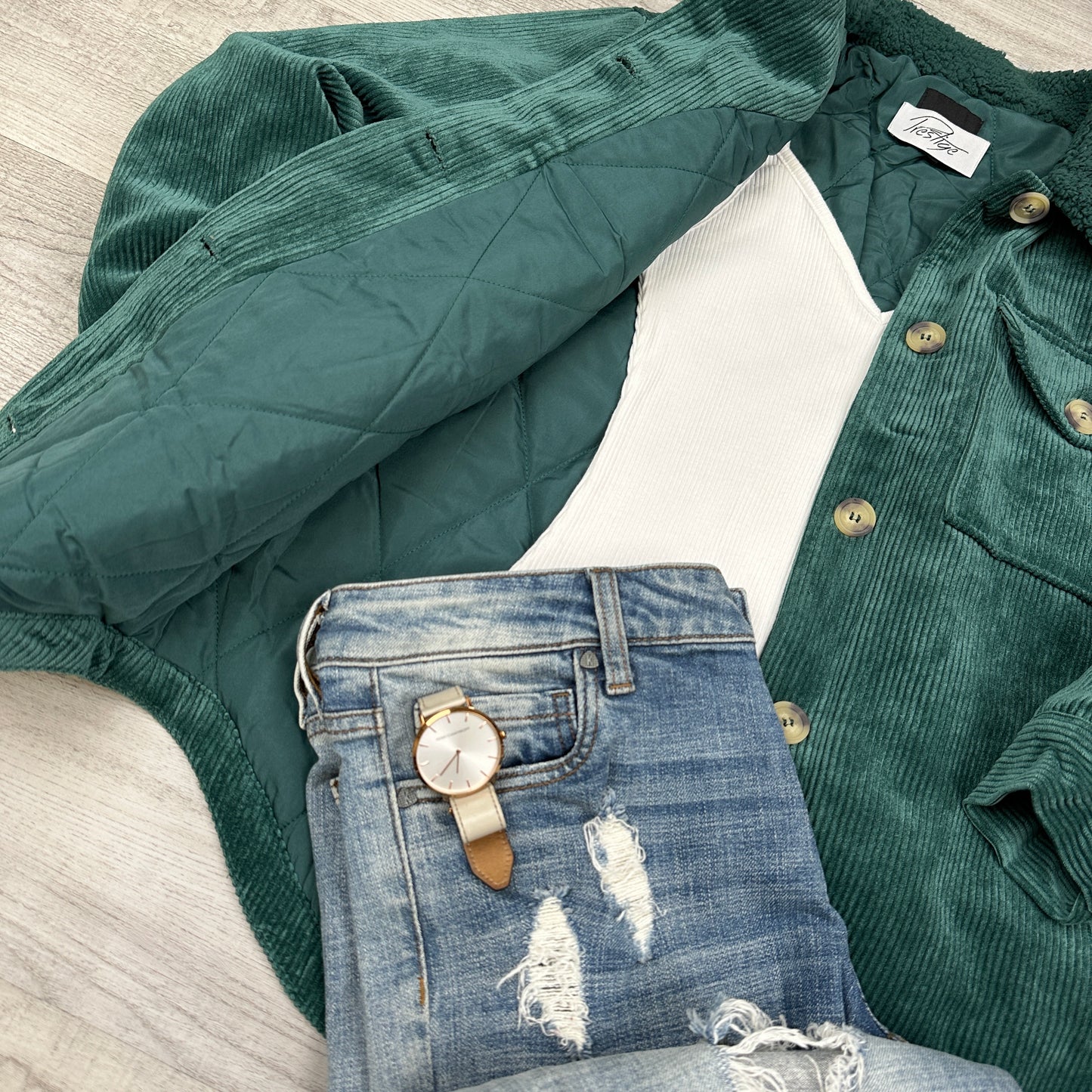 Aria oversized quilted lined corduroy jacket