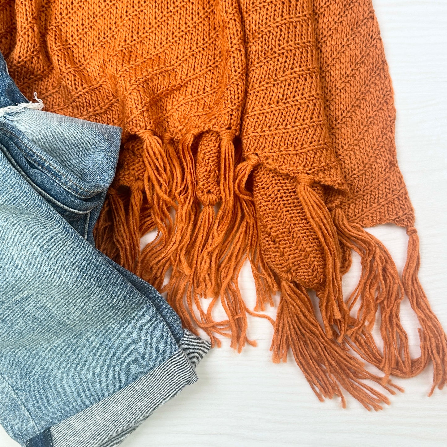 Celina Oversized Turtleneck Fringe Pullover Sweater