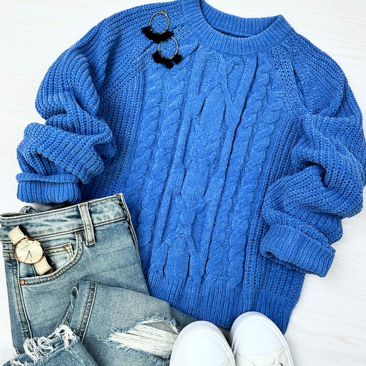 Brianna Shoulder slit Crop Sweater