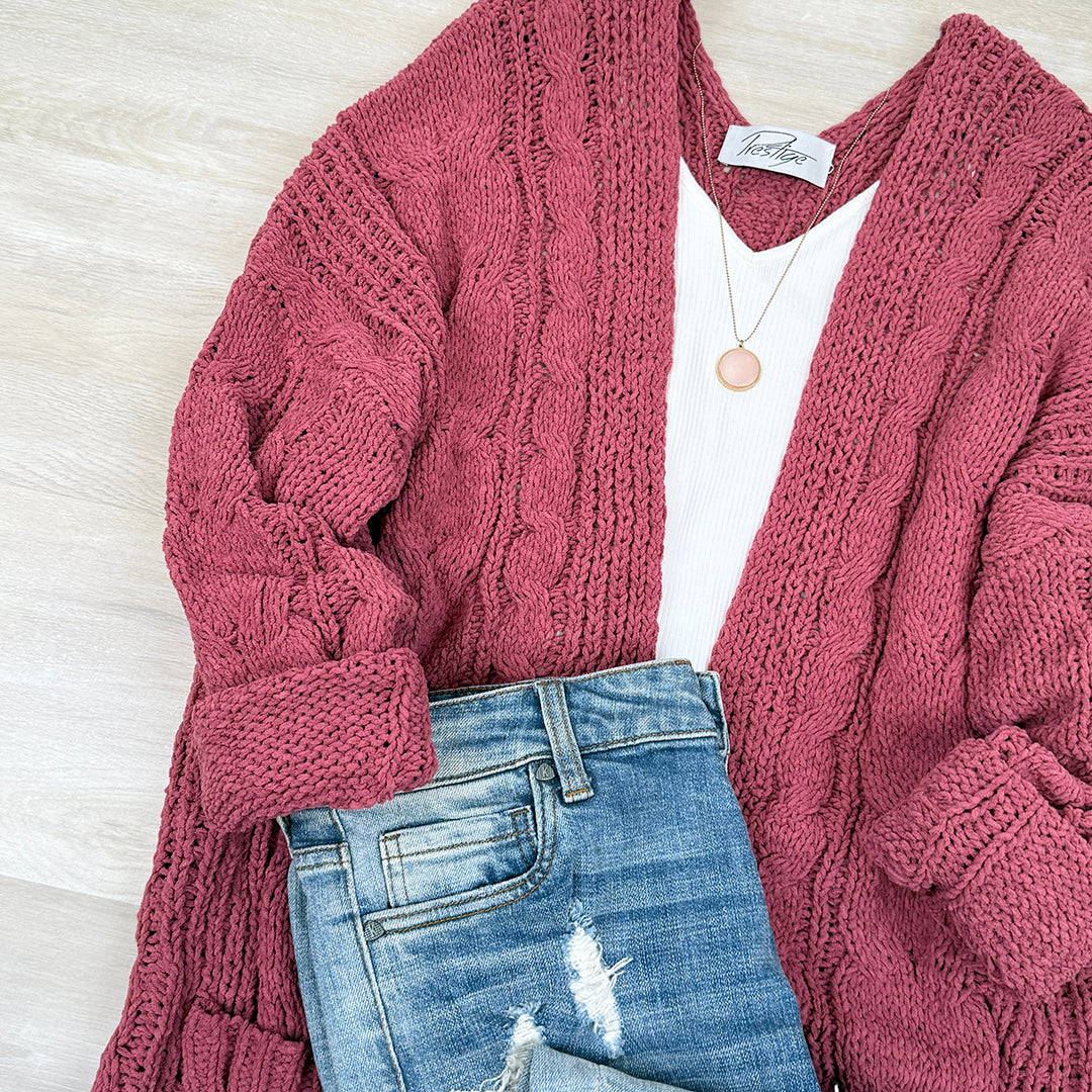 Susy Buttery Soft Cable knit Cardigan