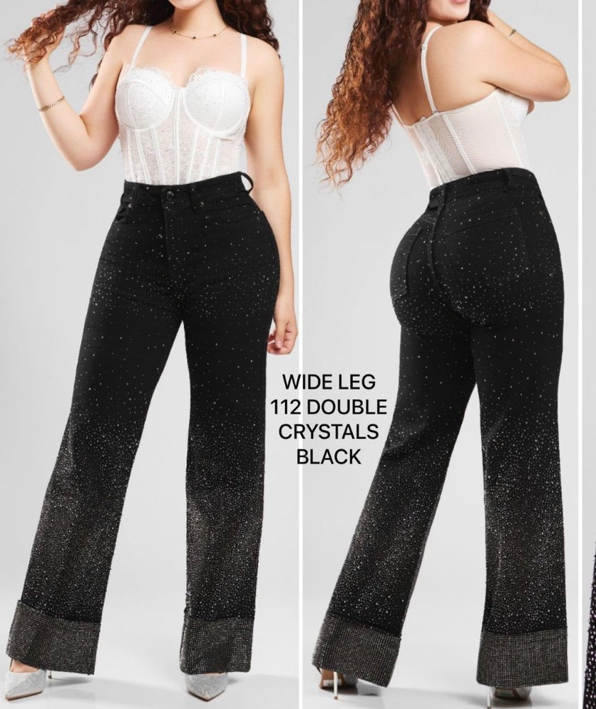Lumi cuffs detail High-Waisted Sparkle Jeans Must Have 31" Inseam