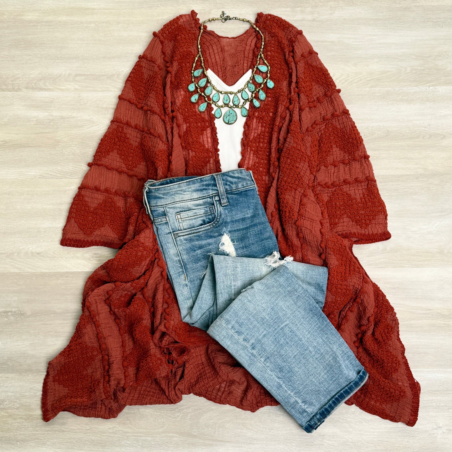 Leesa Boho chevron Lightweight kimono