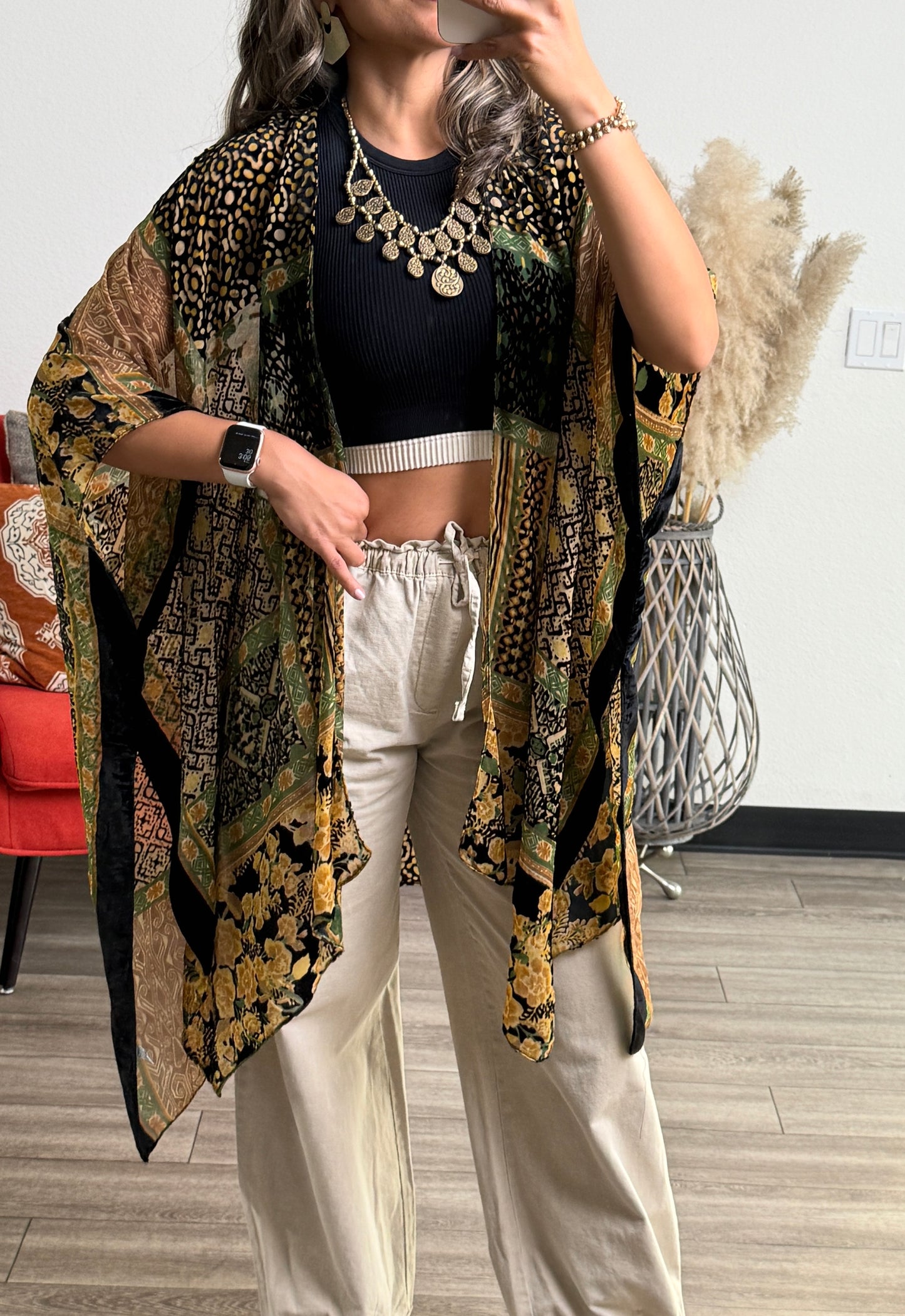 Alice Burnout Bohemian Velvet Kimono