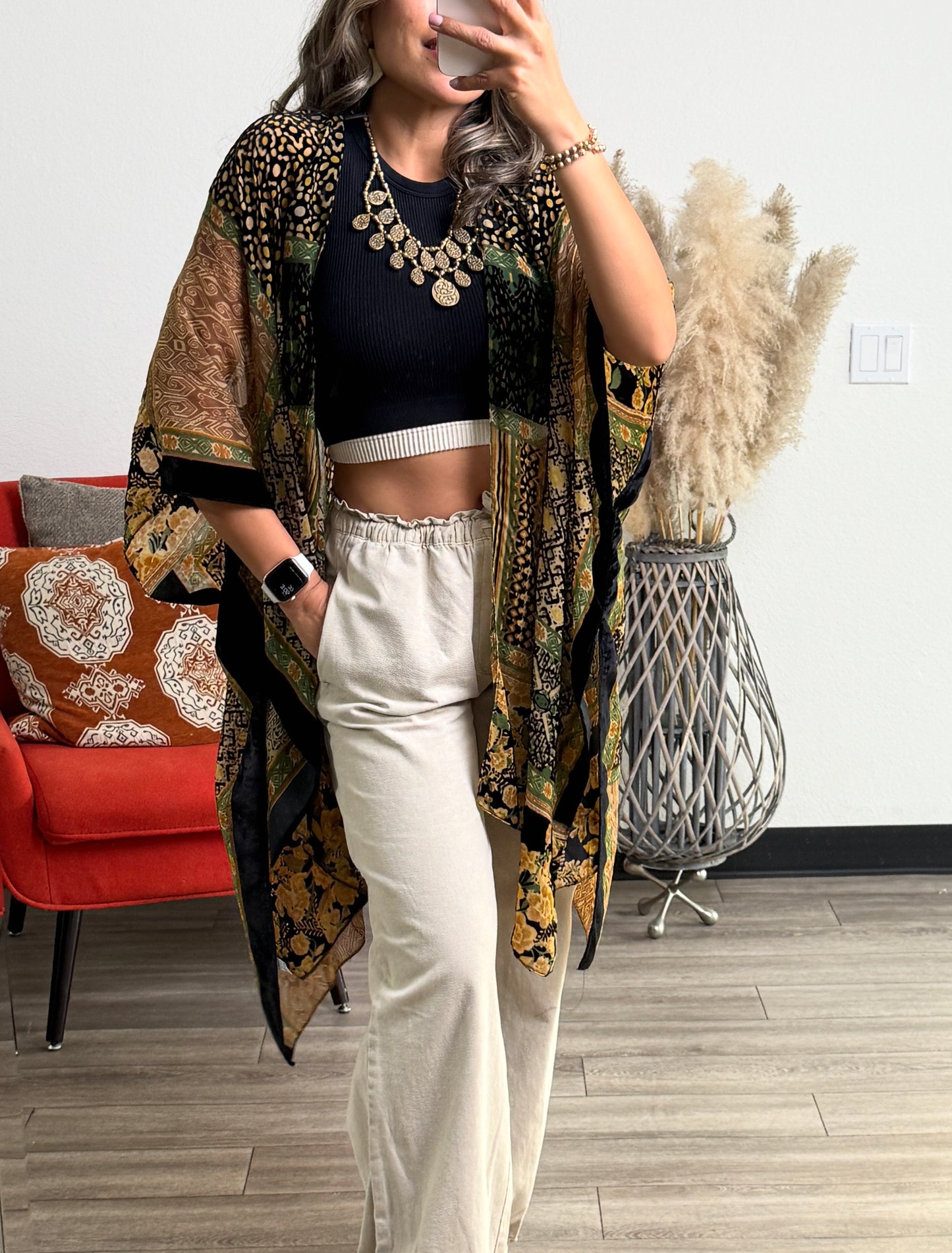 Alice Burnout Bohemian Velvet Kimono