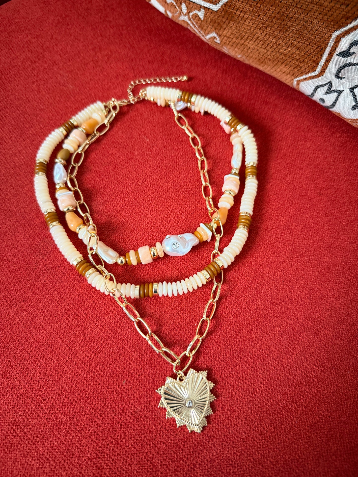 Miley mixed beads short necklace