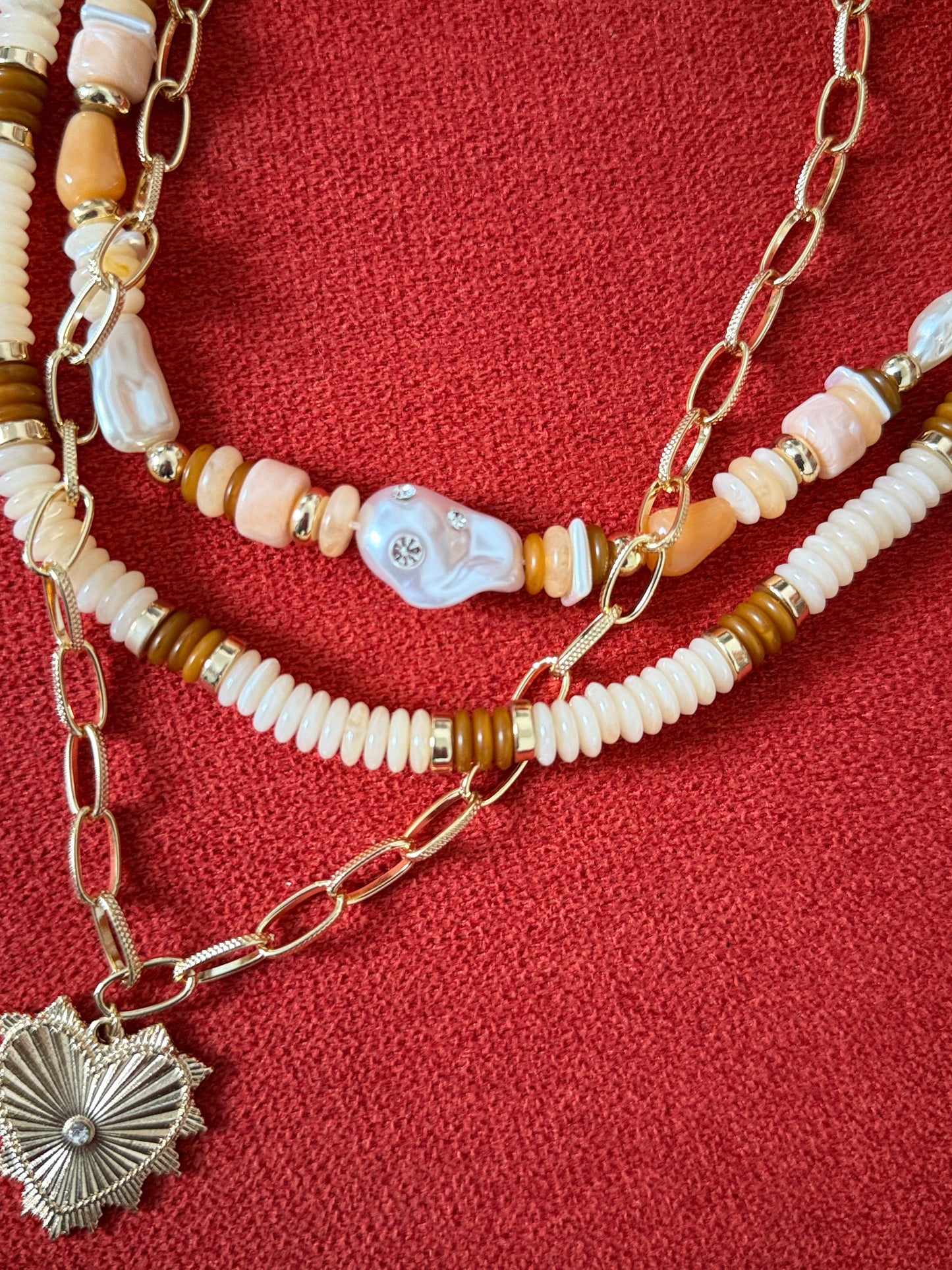 Miley mixed beads short necklace