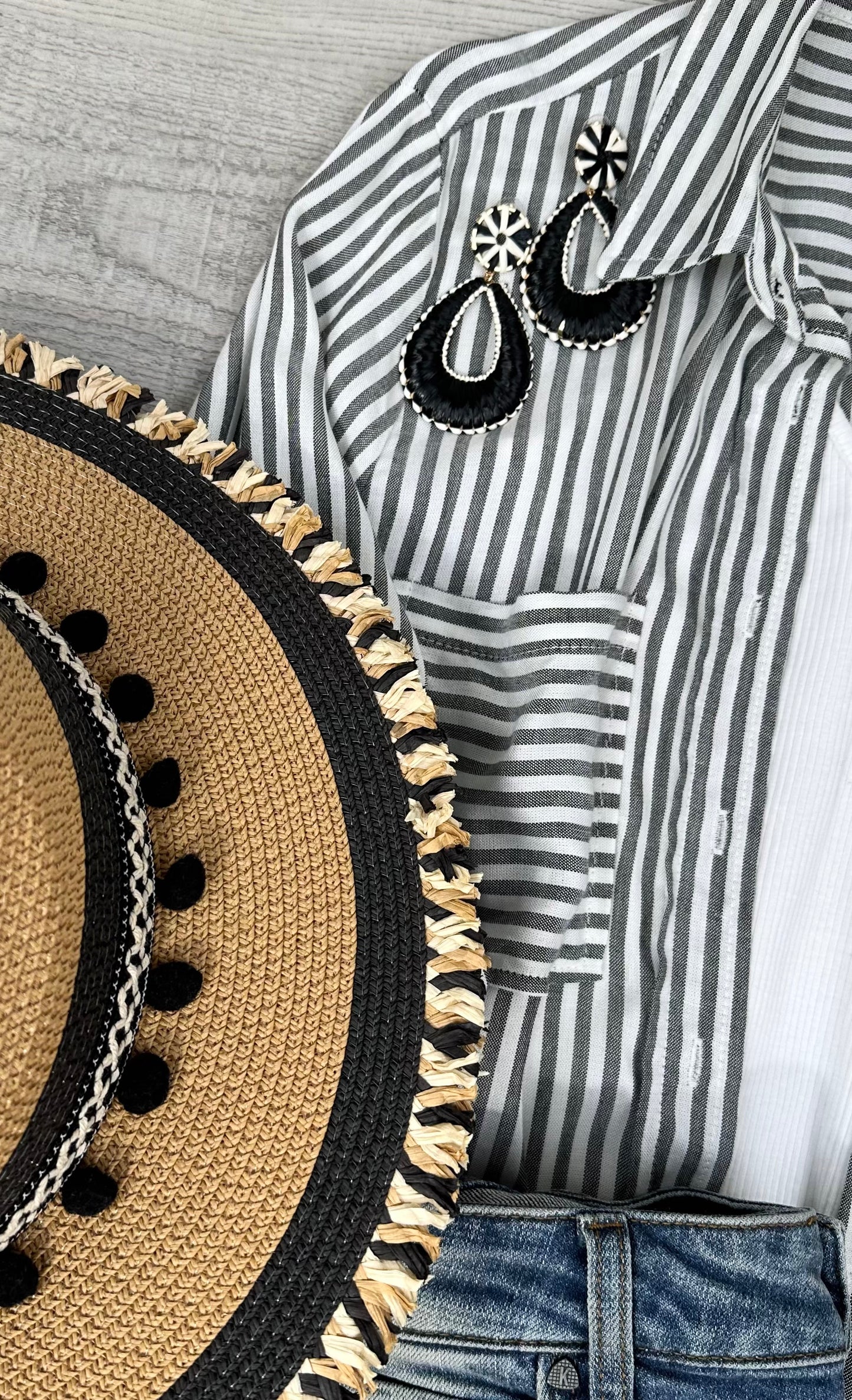 Long Sleeve Striped Button Down Shirt – Women’s Fall Casual Blouse