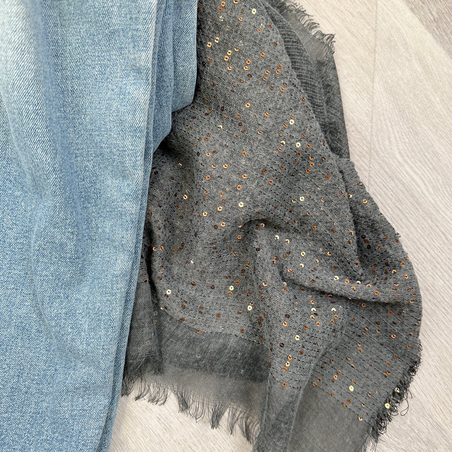 Sequin Frayed Edge Kimono