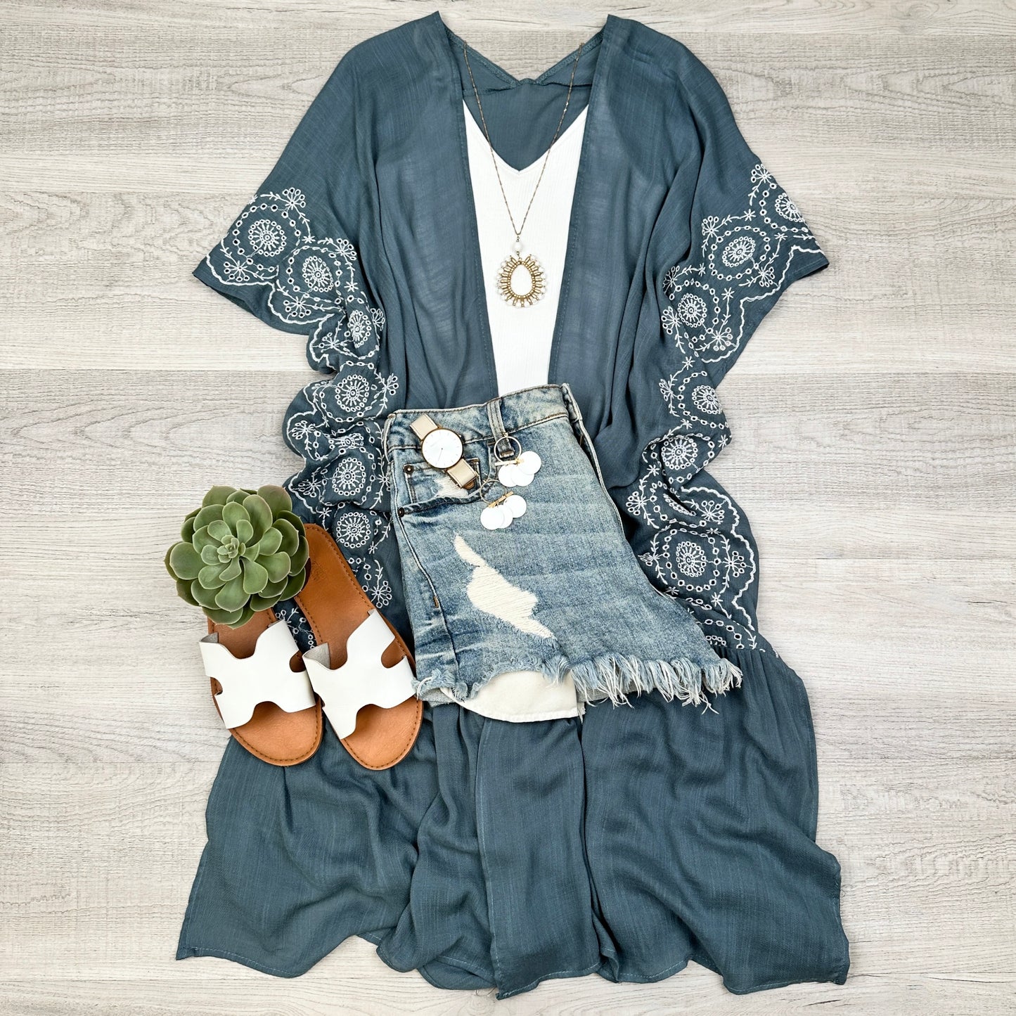 Eliana Embroidered Cardigan kimono