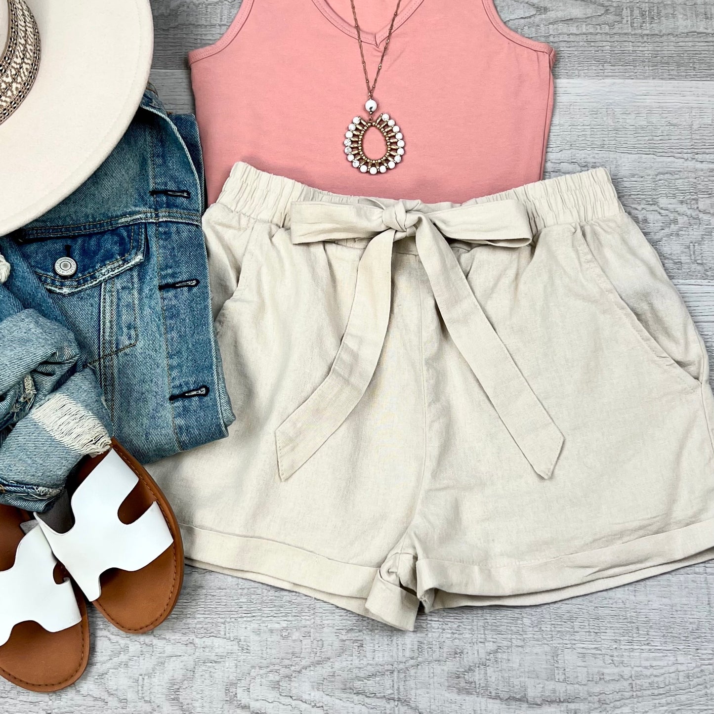 Casual Linen Blend Shorts