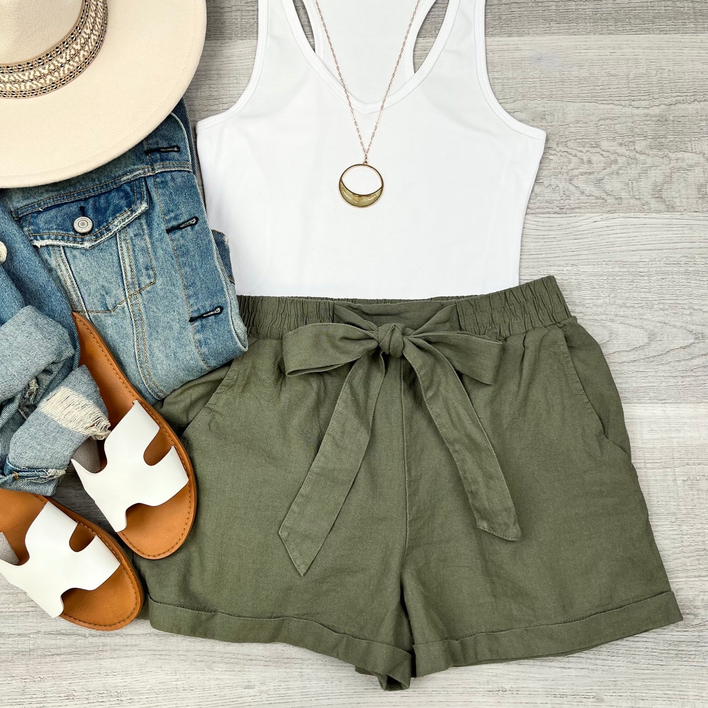 Casual Linen Blend Shorts