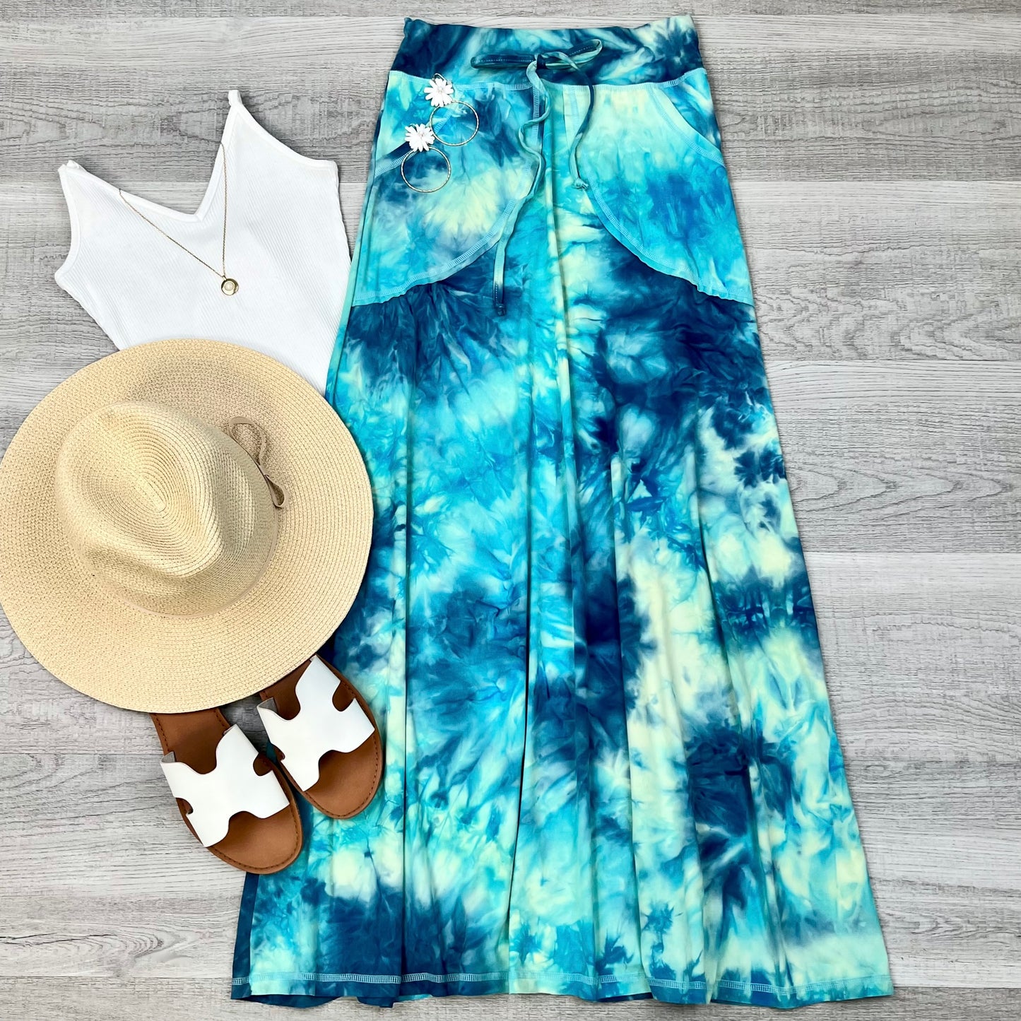 Luna Tie dye maxi skirt