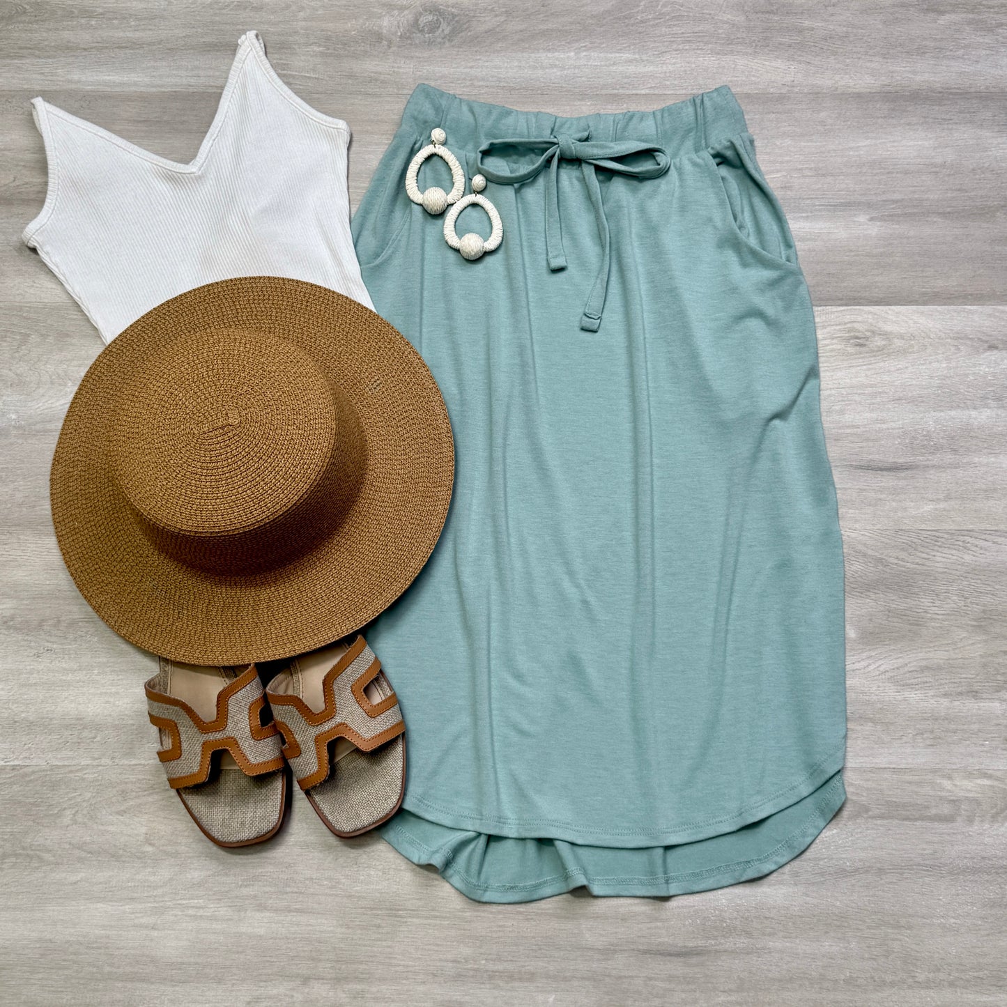 Spring Summer Tulip Pocket Skirt
