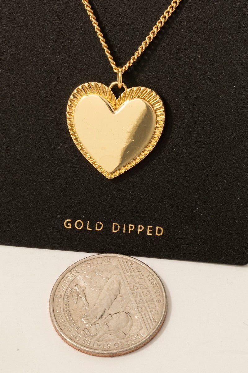 Gold Dipped Heart Pendant Necklace