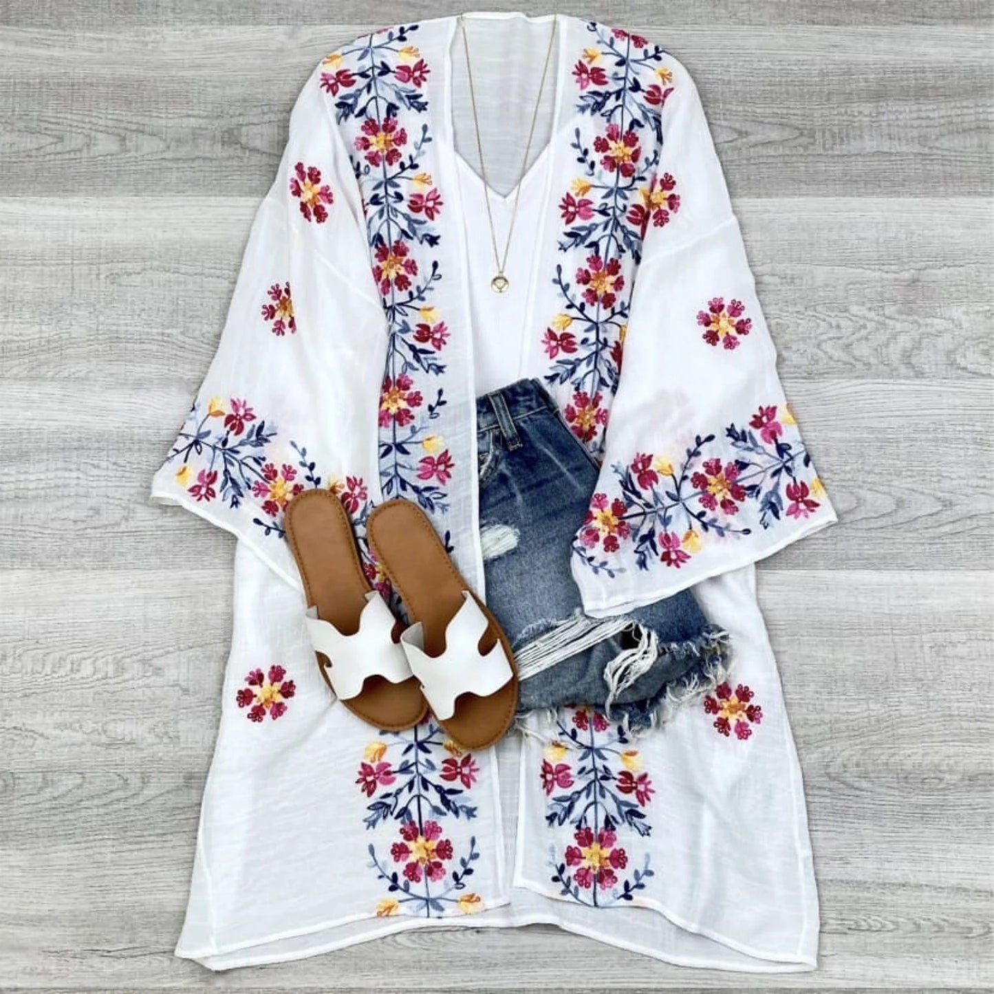 Elsa Flower Embroidered Cardigan