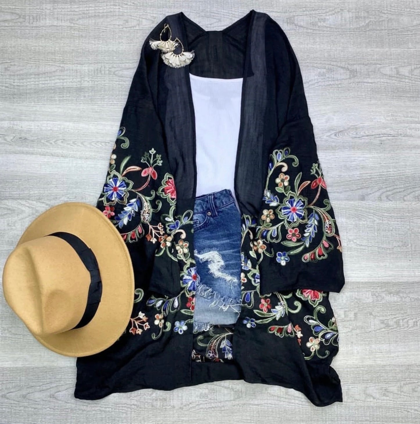 Long sleeve Embroidered Summer Cardigan