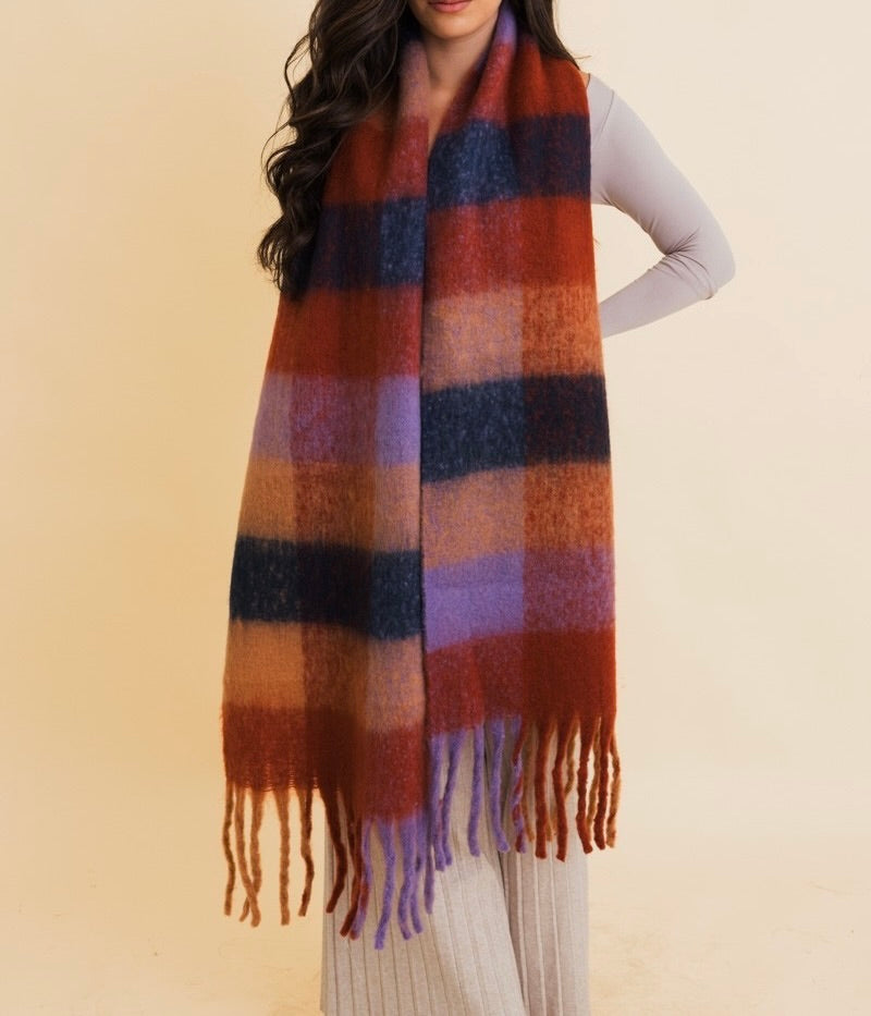 Alina Cozy Oversized Fringe Scarf