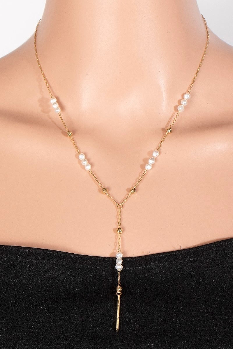 Dorothy Pearly Lariat Necklace