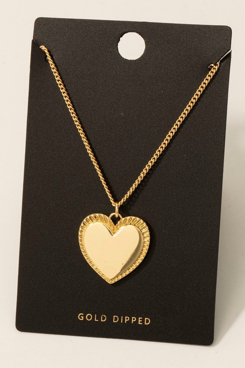 Gold Dipped Heart Pendant Necklace