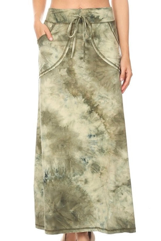 Luna Tie dye maxi skirt