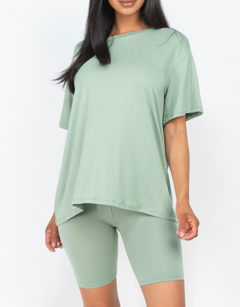 Oversize Shirt & Bike Shorts Set