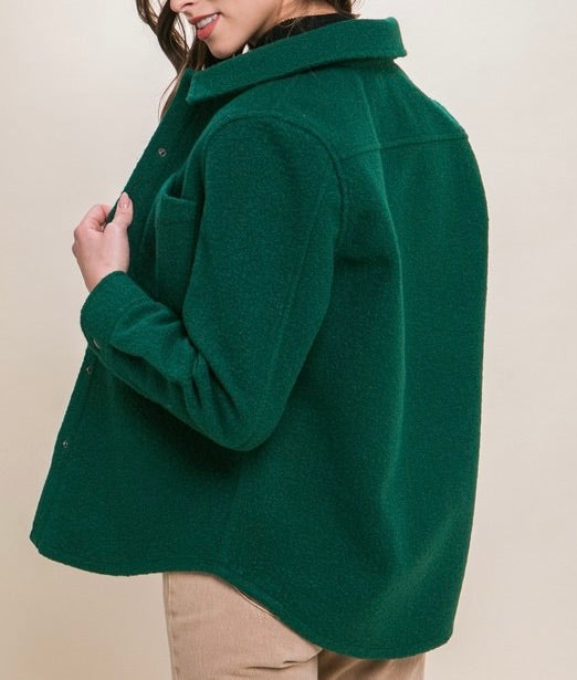 Wool Blend Button Down Shacket