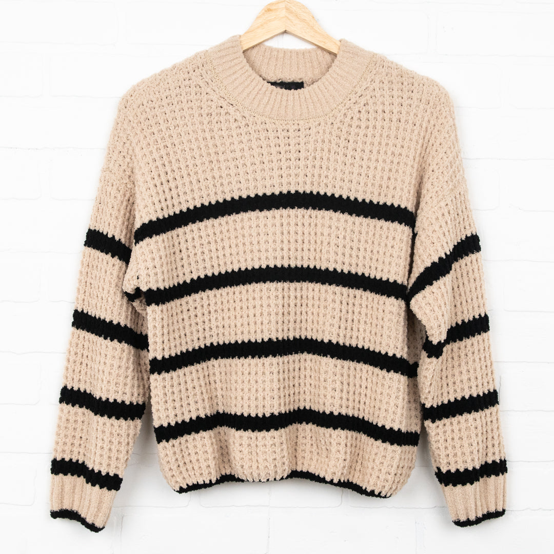 Brooke Striped Waffle Knit Sweater