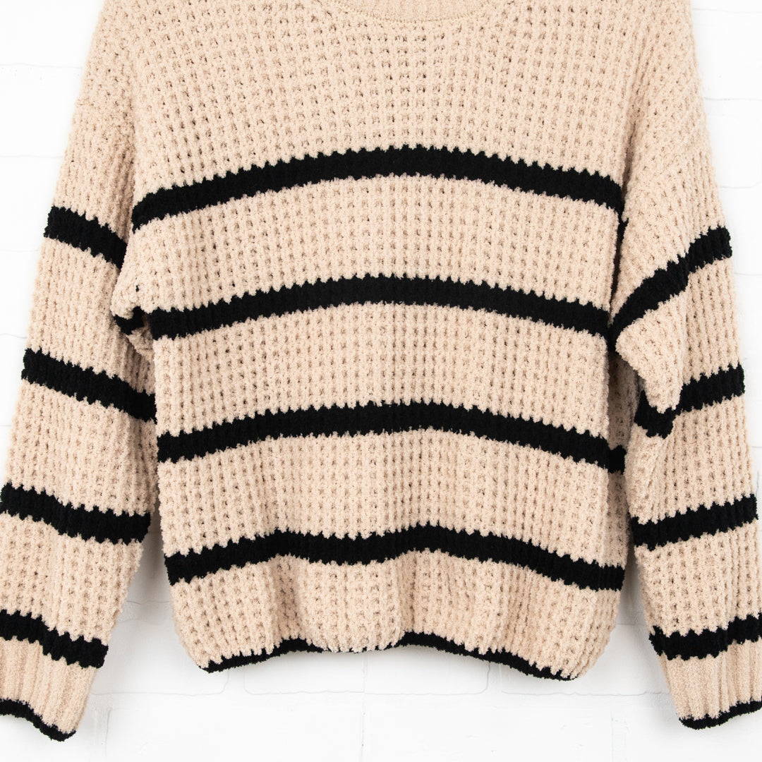 Brooke Striped Waffle Knit Sweater