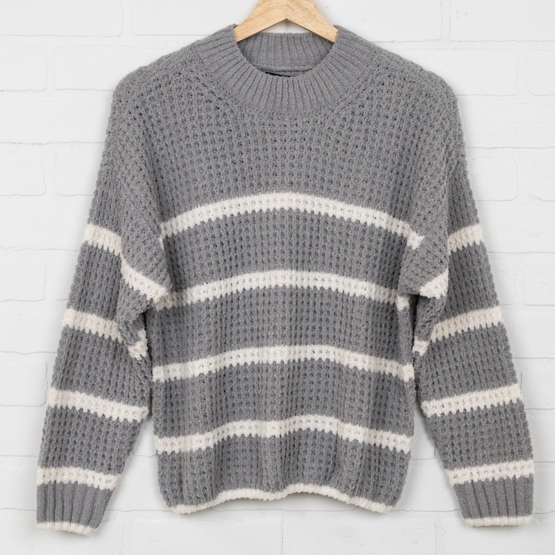 Brooke Striped Waffle Knit Sweater