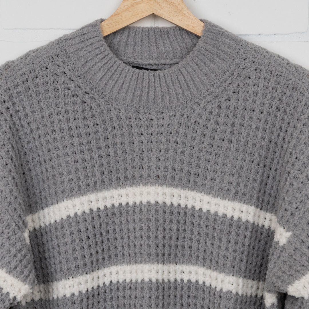 Brooke Striped Waffle Knit Sweater