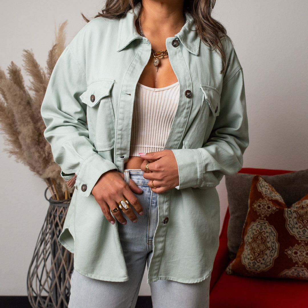 Kara Oversized Button Up Denim Jacket