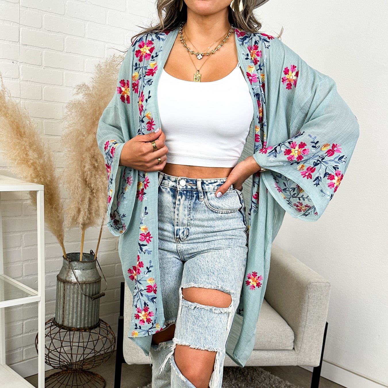 Elsa Flower Embroidered Cardigan