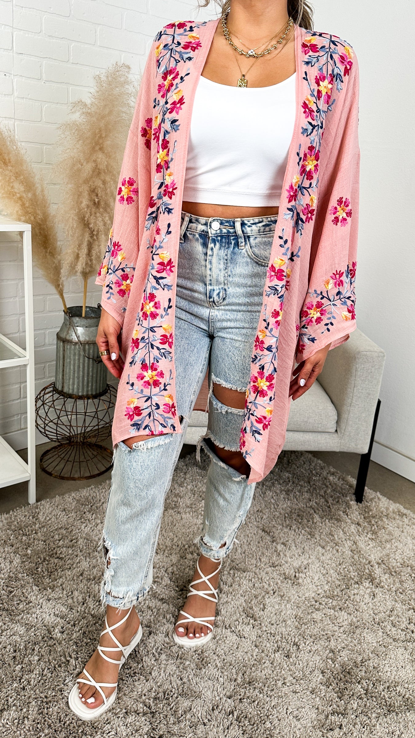 Elsa Flower Embroidered Cardigan