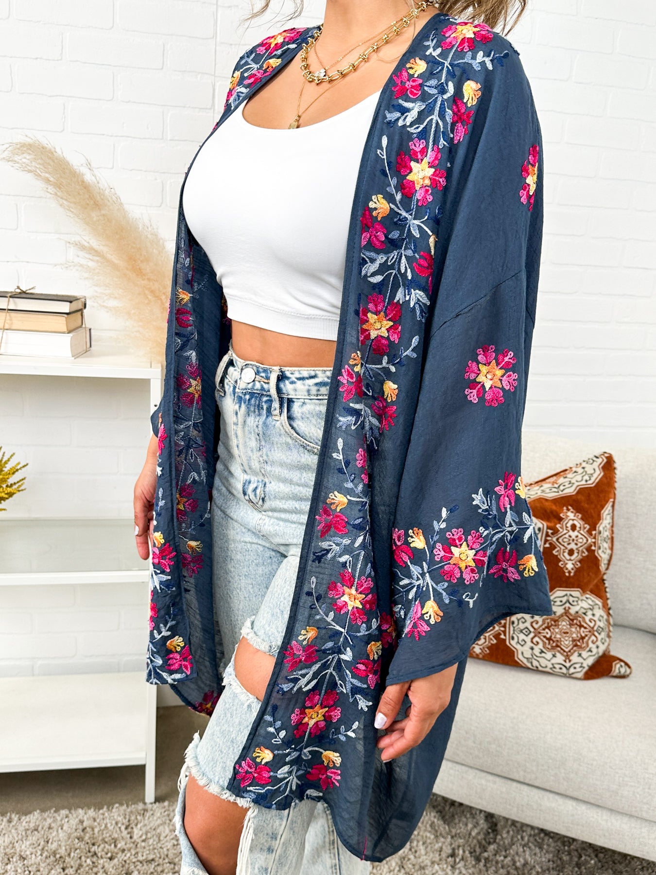 Elsa Flower Embroidered Cardigan